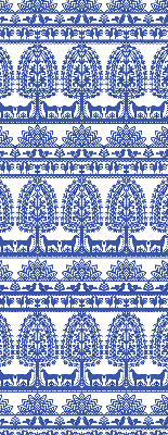 Roller blind for large window Blue pattern