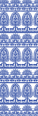 Roller blind for large window Blue pattern