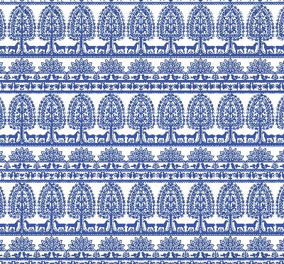 Roller blind for large window Blue pattern