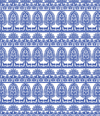 Roller blind for large window Blue pattern
