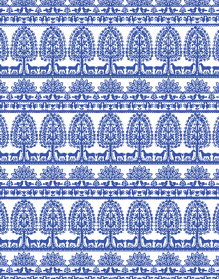 Roller blind for large window Blue pattern