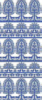 Roller blind for large window Blue pattern