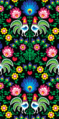 Roller blind for large window Colorful roosters