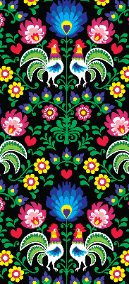 Roller blind for large window Colorful roosters