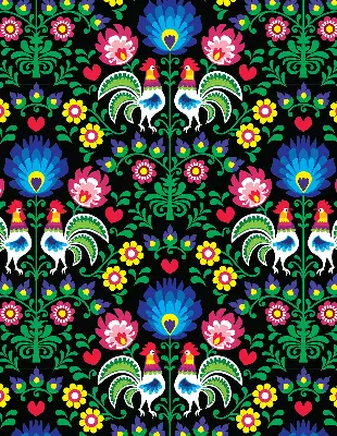 Roller blind for large window with a colorful rooster pattern