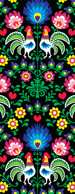Roller blind for large window Colorful roosters