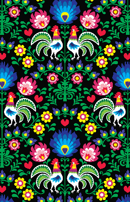 Roller blind for large window Colorful roosters