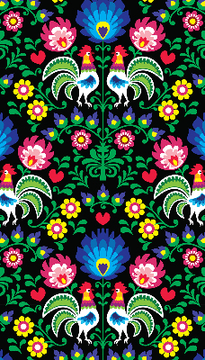 Roller blind for large window Colorful roosters
