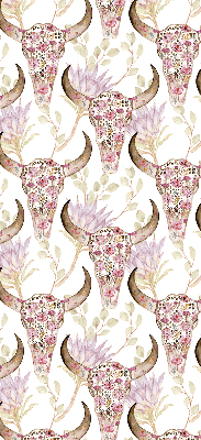 Fabric roller blind Colorful buffalo heads