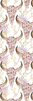 Fabric roller blind Colorful buffalo heads
