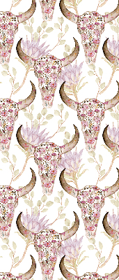 Fabric roller blind Colorful buffalo heads