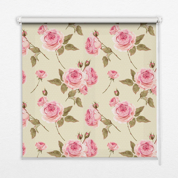 Fabric roller blind Roses
