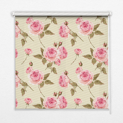 Fabric roller blind Roses