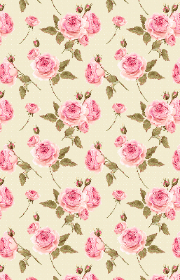 Fabric roller blind roses pattern