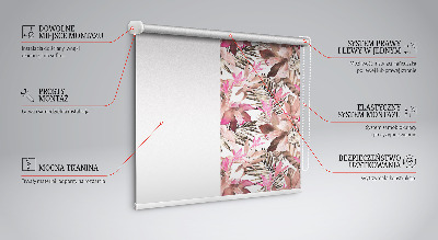 Modern roller blind Pink flowers