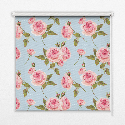 Fabric roller blind Roses