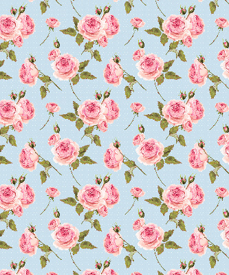Fabric roller blind with a roses pattern