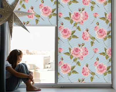 Fabric roller blind Roses