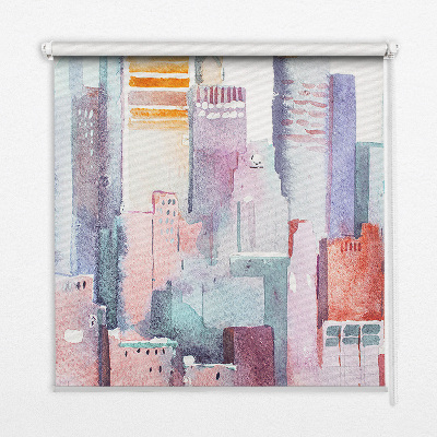 Fabric roller blind Colorful city