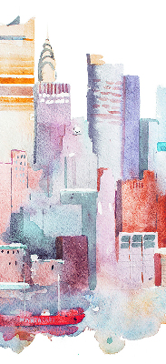 Fabric roller blind colorful city print