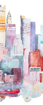 Fabric roller blind colorful city print