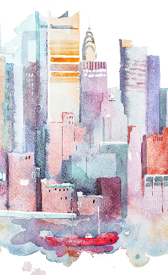 Fabric roller blind colorful city print