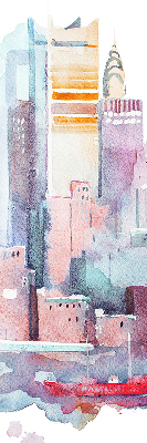 Fabric roller blind colorful city print