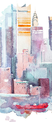 Fabric roller blind colorful city print
