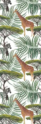 Modern roller blind with animals and trees pattern
