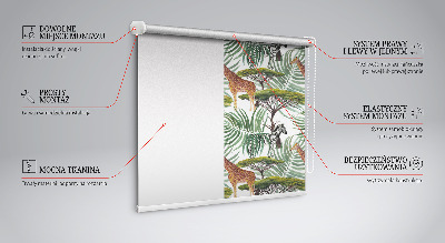 Modern roller blind Animals and trees