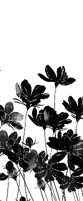 Fabric roller blind Black flowers