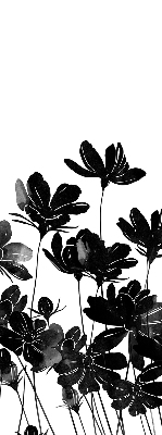Fabric roller blind Black flowers