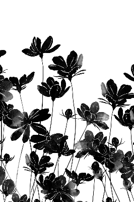 Fabric roller blind Black flowers
