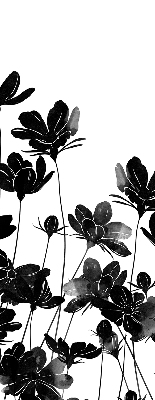 Fabric roller blind Black flowers