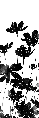 Fabric roller blind Black flowers