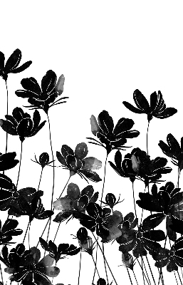 Fabric roller blind Black flowers