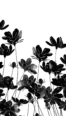 Fabric roller blind Black flowers