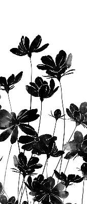Fabric roller blind Black flowers