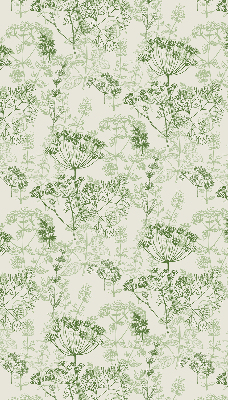 Fabric roller blind green plants print