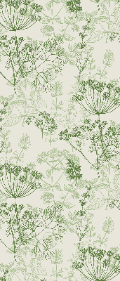 Fabric roller blind green plants print