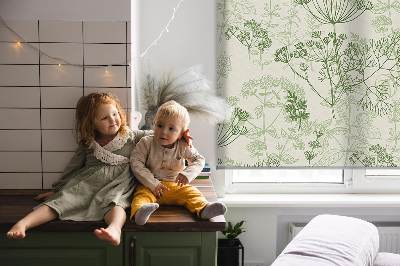 Fabric roller blind Green plants