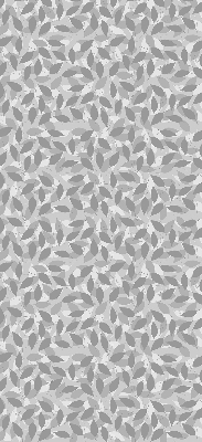 Modern roller blind with a gray leaves pattern