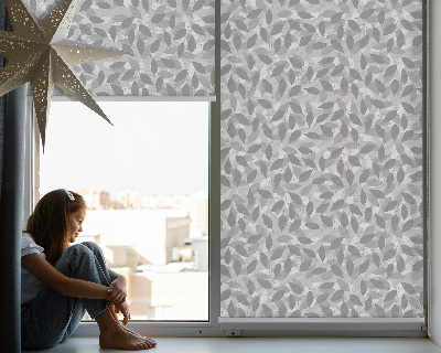 Modern roller blind Gray leaves