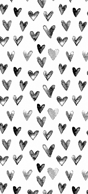 Modern roller blind black hearts pattern