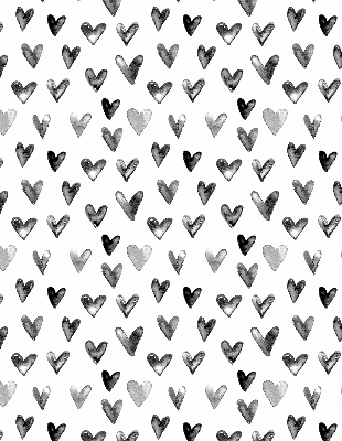 Modern roller blind Black hearts