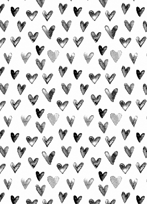 Modern roller blind Black hearts
