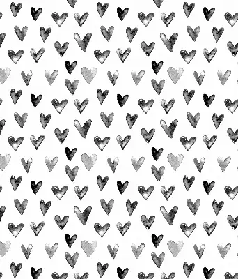 Modern roller blind black hearts pattern