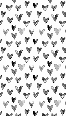 Modern roller blind black hearts pattern