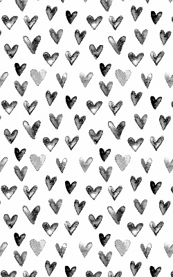 Modern roller blind black hearts pattern