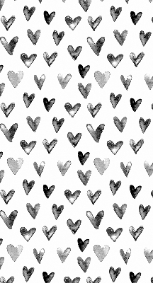 Modern roller blind Black hearts